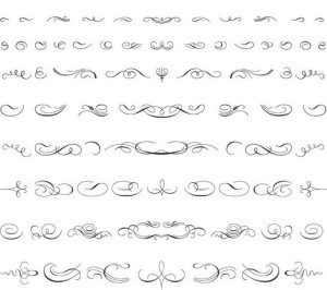 Pen Strokes Ornamental Corner Set 02