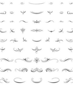 Pen Strokes Ornamental Corner Set 04