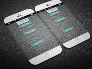 iPhone 6 Style Transparent Business Card Template PSD