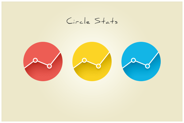 Flat Circle Stats Icon Set PSD