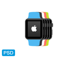 Apple Watch Flat Mockup PSD