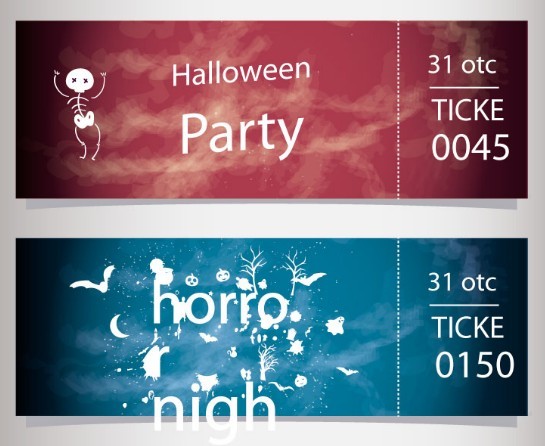 Halloween Party Tickets Vecotr