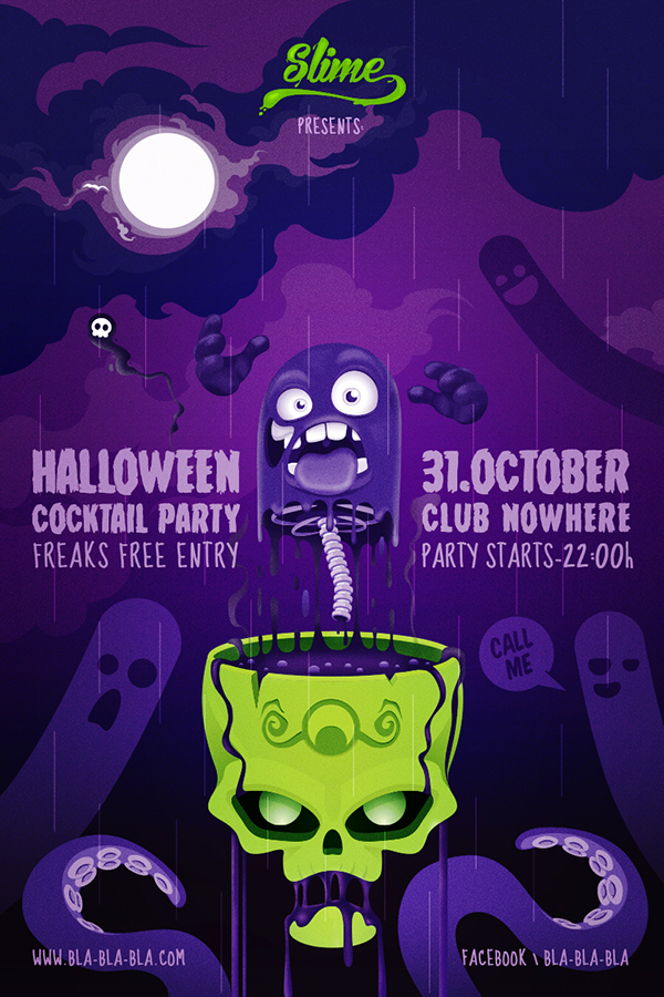 Halloween Poster Template Vector PSD