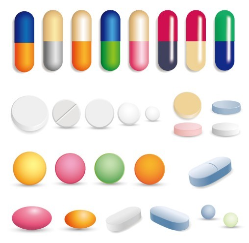 Colorful Capsules & Pills Vector