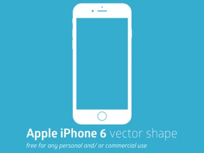 Print-ready Apple iPhone 6 Vector Shape