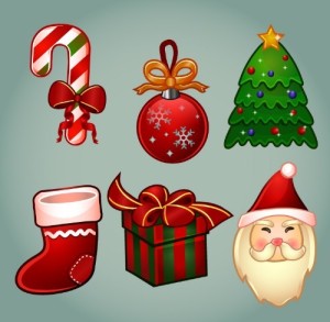 6 Christmas Ornamental Elements Vector