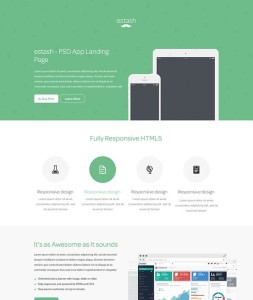 estash App Landing Page Template PSD