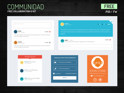 COMMUNIDAD Communities and Collaboration UI Kit PSD