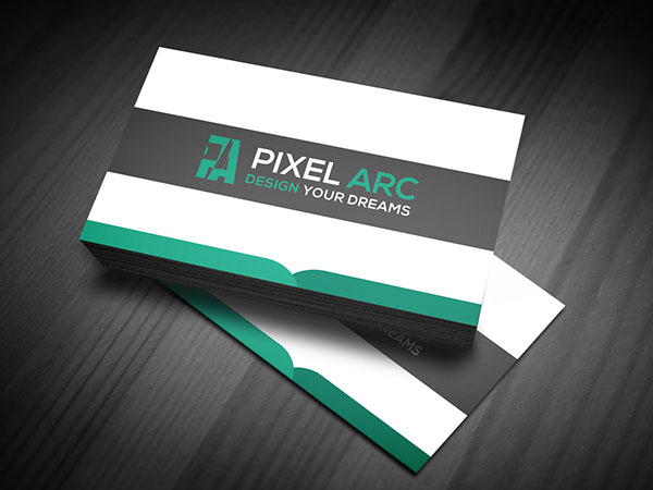 Green & Dark Professional Business Card Mockup