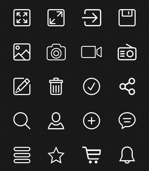 80+ line Icons PSD