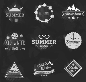 9 Chalk Insignias & Badges Vector