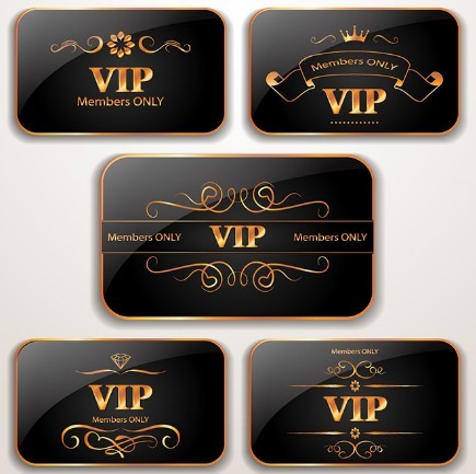 Elegant Dark VIP Card Templates Vector