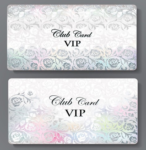 Metal Floral Club VIP Card Template Vector