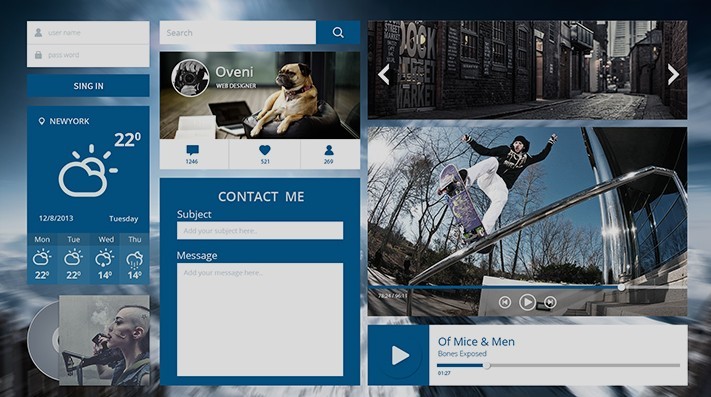 Oveni Design Flat UI Kit PSD