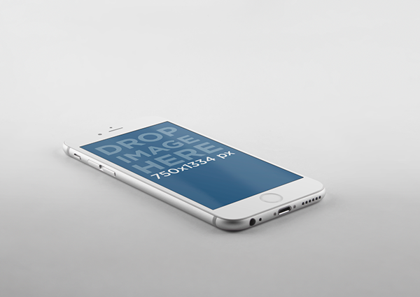 White iPhone 6 Side View Mockup PSD