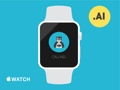 Apple Watch Flat Template Vector