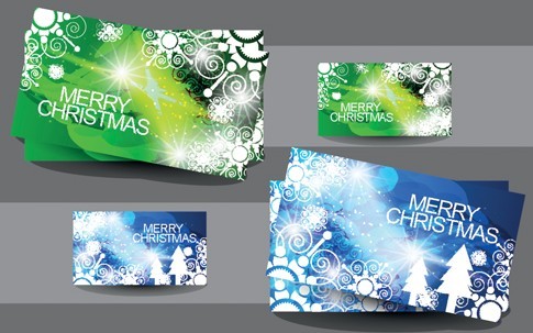 Elegant Merry Christmas Card Set 02