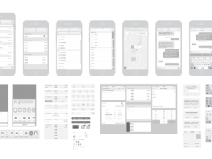 iPhone 6 with iOS 8 Vector Wireframing Toolkit Vector