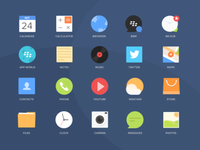 Blackberry Icons PSD