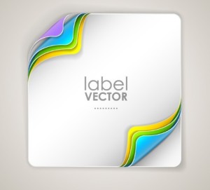 Creative Curled Paper Label Vector 01