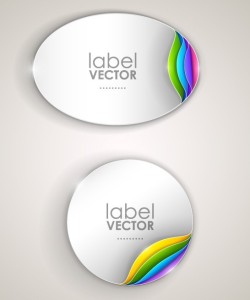 Creative Curled Paper Label Vector 02