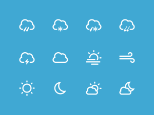 12 Weather Icons PSD