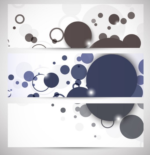 Elegant Circles Banner Set Vector