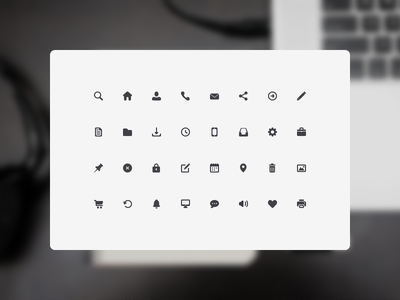 32 Minimal UI Icons PSD