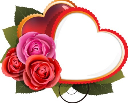 Love Heart with Roses Vector