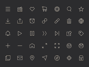 35 Line UI Icons Vector