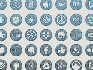 40 Hand-drawn Social Icons