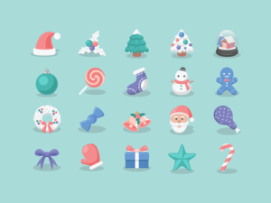 20 Pretty Christmas Icons Vector