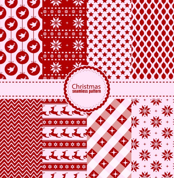 Seamless Christmas Pattern Set Vector