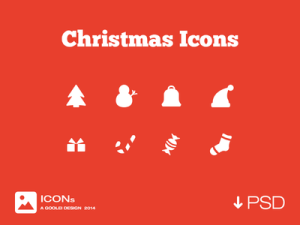 8 Minimal Christmas Icons PSD