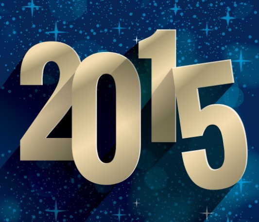 Happy New Year 2015 Stars Background Vector