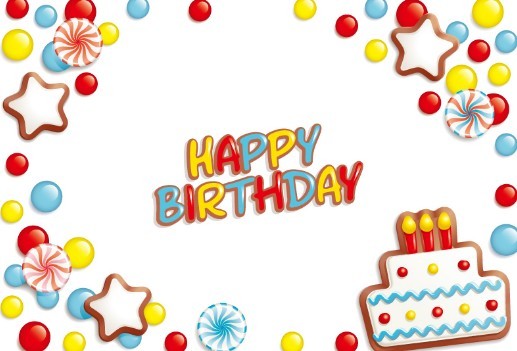 Sleek Happy Birthday Cartoon Background Vector