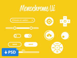 Monochrome UI Kit PSD