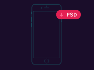 iPhone 6 Outline Mockup PSD