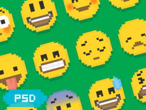 Pixel Emoji Symbols PSD