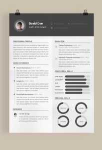 Simple Dark Resume Template PSD