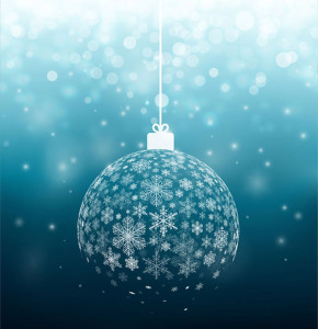 Blue Christmas Ball Of Snowflakes Vector