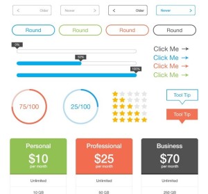 Smooth Flat User Interface Kit PSD