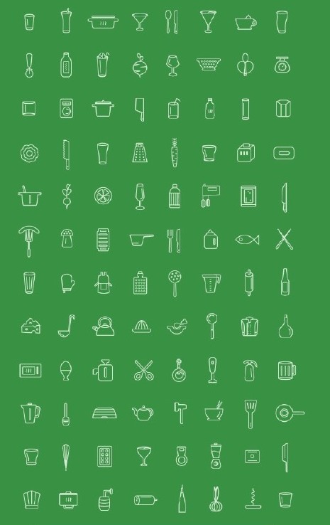 96 Kitchen Vector Icons