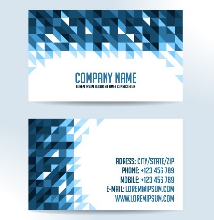 Blue Geometric Corporate Business Card Template Vector