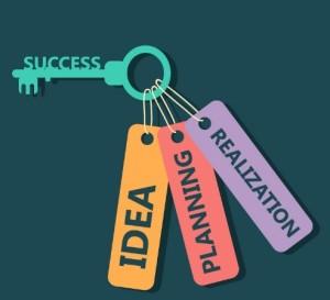 Creative Flat Success Key Vector