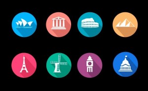 Flat Travel Icons Vector