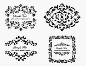 4 Vintage Floral Ornaments Vector