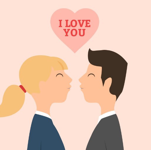 Lovers I love You Vector Illustration 01