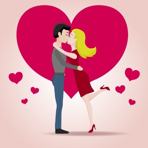 Lovers I love You Vector Illustration 02