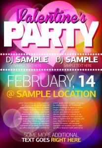 Valentine's Party Flyer Vector